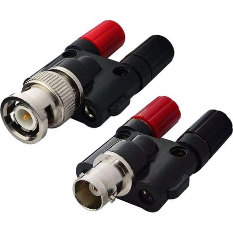 Kits 4 types BNC male femelle à 2X 4mm double banane femelle male prise de liaison poste RF Coaxial connecteur séparateur coaxial BNC adaptateur banane (1/3)
