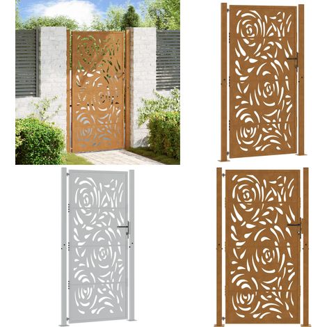 vidaXL Gartentor 105x205 cm Wetterfester Stahl Flammen-Design (1/5)