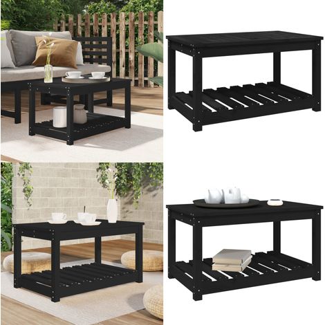 Gartentisch Schwarz 82,5x50,5x45 cm Massivholz Kiefer - Gartentisch - Holzmöbel - Esszimmerset - Terrassenmöbeln - Kiefernholz - Home & Living (1/5)