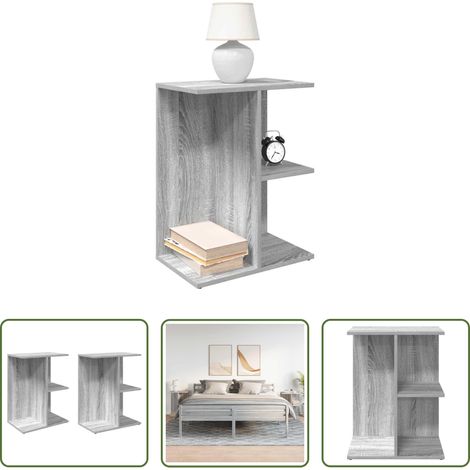 Holzwerkstoff - Nachttische 2 Stk. Grau Sonoma 46,5x29x61 cm Holzwerkstoff (1/5)