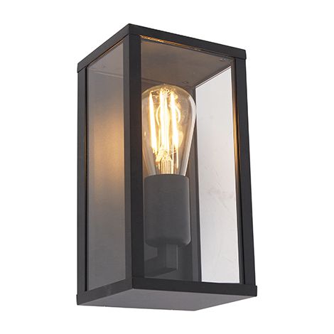 Smarte Wandleuchte schwarz 26 cm IP44 inkl. Wifi ST64 - Charlois