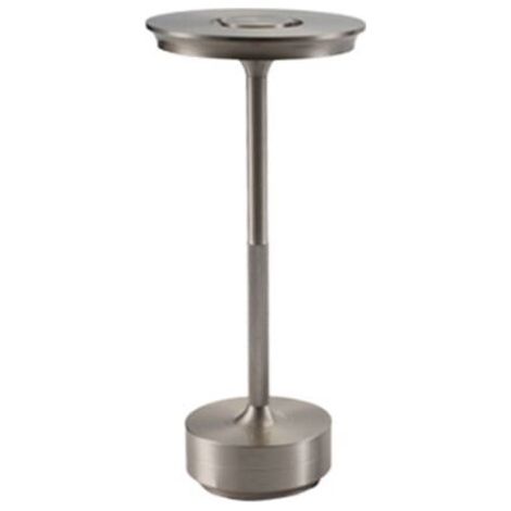 Lampe de Table LED Vintage Rechargeable avec Batterie 1200mAh, Lampe de Table Sans Fil Luminosité Dimmable, Lampe de Table Tactile pour Restaurant et Bar, 3 Températures de Couleur (Silver) (1/5)