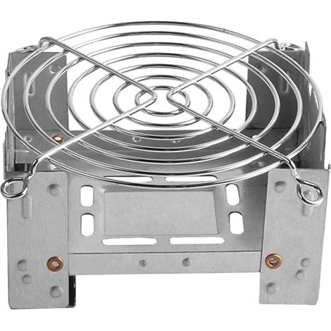 Réchaud de camping avec structure en grille, bouilloire à alcool, brûleur pliable, coupe-vent, portable, pour randonnée, pique-nique, barbecue (1/5)