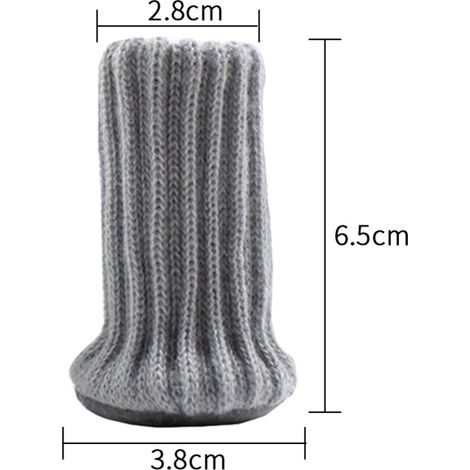 Lot de 4 housses de pieds de chaise en laine tricotée, protection de sol antidérapante pour pieds de table et de meubles (1/5)