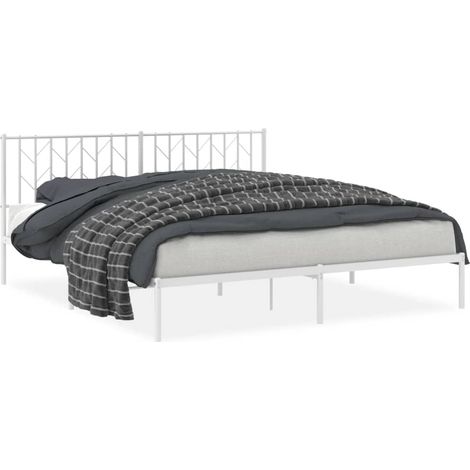 Maison Exclusive - Giroletto con Testiera Metallo Bianco 183x213 cm