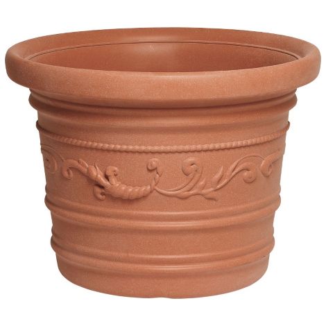Vase prestige en re'sine festonne'e de'core'e 50x38 cm pour plantes fleurs balcons et terrasses