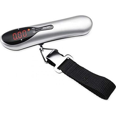 Tragbare Laborwaage aus Silber, 50 kg/110 lb, elektronische Handgepäckwaage, Hängewaage, Reisekofferwaage, Labor- und Küchenwaage (1/5)