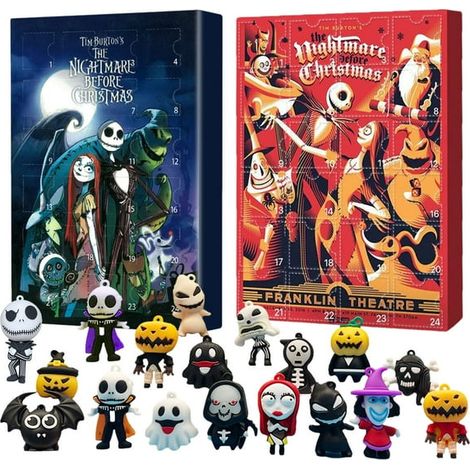 Calendrier de l'Avent 2023 Compte à Rebours 24 Jours Horreur Poupée Ornement Cauchemar Halloween Fête Fournitures Cadeaux Enfants (1/4)