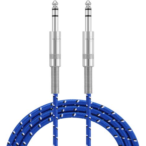 Câble audio stéréo pour guitare, connecteur mâle-mâle, fiche droite 6,35 mm, 1 m (1/5)