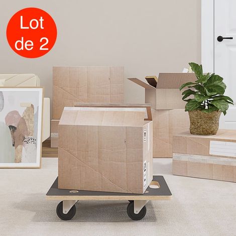 2 Chariots Manutention sur roulettes, 50 cm, Charge Maximale De 250 kg Avec Roulettes (1/5)