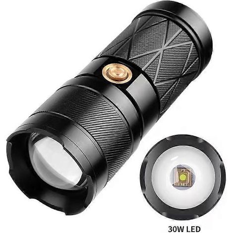 Lampe torche d'extérieur LED haute luminosité rechargeable, lampe torche tactique 161 mm (1/5)