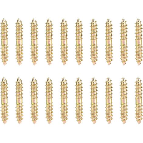 20pcs 530mm Dowel Screw Woodworking Furniture Connector Double Ended Screw