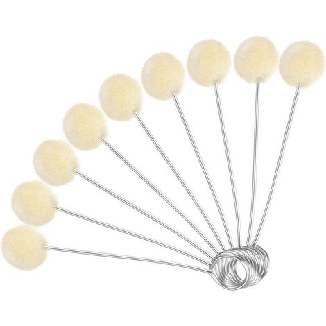 20 Pcs Laine Daubers Boule En Cuir Outil De Teinture 4.9 "Longueur Boules De Laine Brosse avec Manche En Acier pour DIY Artisanat Projets (1/4)
