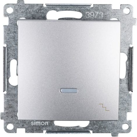 Interruptor de escalera Simon 54 con iluminaci贸n, conectores r谩pidos, plata mate IP20 DW6L.01/43