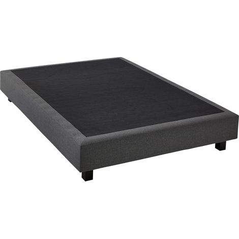 M&S – Sommier tapissier 140x190 cm – Garnissage mousse polyuréthane – Toile de fond anti-poussière – 14 lattes fixes en pin – 4 pieds hêtre 12 cm