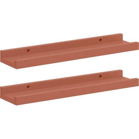 Scaffale da parete 2 pcs Rosso 40 x 9 x 3 cm Legno multistrato vidaXL