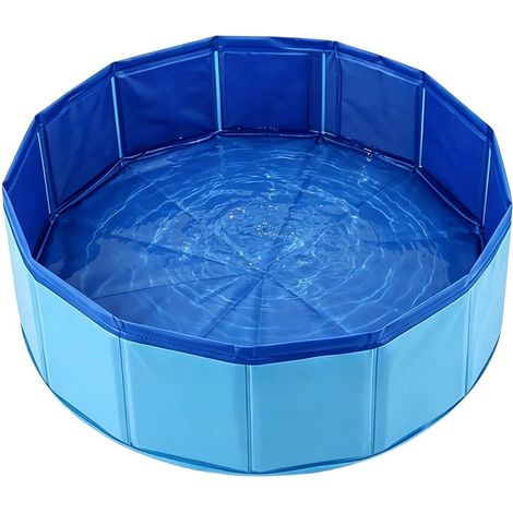 Piscine pour chiots Generico Baignoire haute résistance – Baignoire pour chats et pataugeoire pour chiots et chiens – Espace de jeu et d'alimentation intérieur et extérieur, cour, patio et terrasse (1/5)