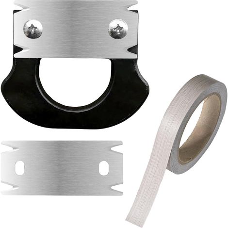 Coupe-bordures pour le Travail du Bois, avec 1 Lame de Rechange et 10 m de Bande Adhésive de Chant, Coupe-Bordures de Placage Manuel Ergonomique pour Bois PVC ABS (Argent) (1/5)
