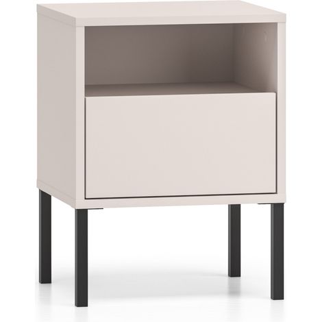 Selsey Barnee – Nachttisch 1 Schublade mit offenem Fach, Kaschmir, 40 cm