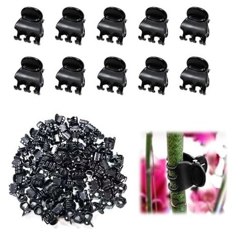 Packung mit 100 Clips für Kletterpflanzen, Stützclips für Orchideen, Tomaten, Gurken, Melonen und Blumen, wiederverwendbare Stängelstütze zur Fixierung von Stängeln in Töpfen - (1/5)