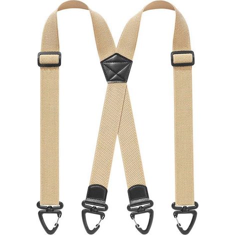 Weiße, X-förmige Hosenträger, 3,8 cm breit, Herrenstil, hochfeste, verstellbare elastische Hosenträger, bequeme Passform, geeignet für Jeans und Freizeitkleidung. (1/5)