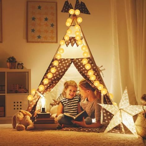 Guirlande Lumineuse - Boule Coton - 20 LED - 3 M - USB Rechargeable - Lumière Chaude (1/4)