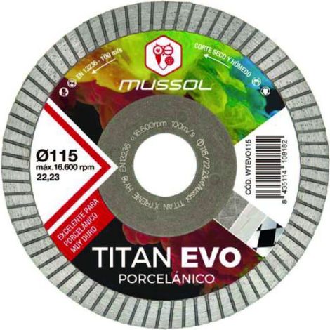 Disco de Diamante Titan Evo 115mm WTEVO115 MUSSOL