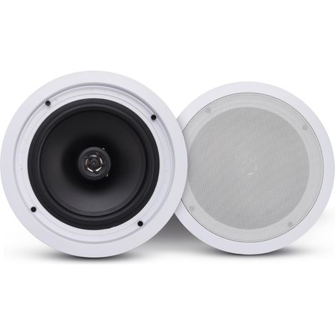 Système de Haut Parleur Plafond Bluetooth 20 cm-250 Watt - Enceinte Plafond/Murale -Système Stéréo 2 Voies - Blanc- Enceinte Bluetooth (1/5)