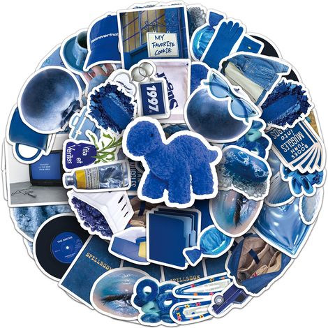 50 blaue Handyhüllenaufkleber im Instagram-Stil, literarisch-skandinavisch inspiriert, DIY-Handbuch, Guka (1/5)