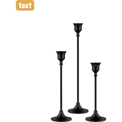 Bougeoir romantique pour dîners, mariages et repas occidentaux, décoration de table, noir (1/3)