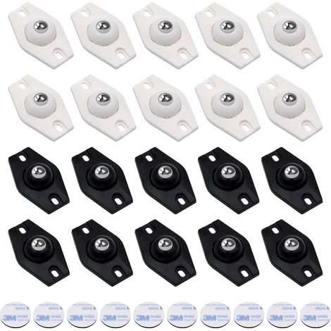 20 Pièces Roulettes Pivotantes Auto-adhésives, Mini Transfert Roulettes de Meubles à 360 Degrés, Silencieuses, Pour Appareils de Cuisine Poubelles Boîte de Rangement Inférieure Poubelle (1/4)