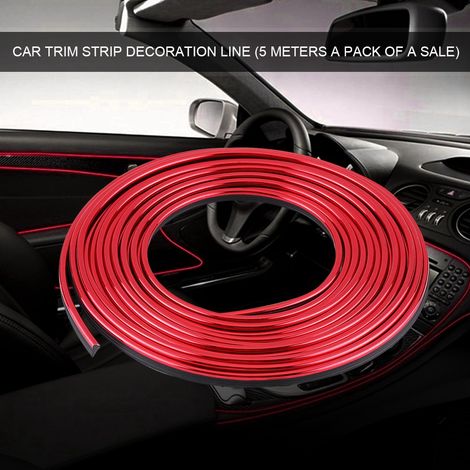 baguettes décoratives pour voiture (5 mètres par paquet) (rouge électroplaqué) (1/4)