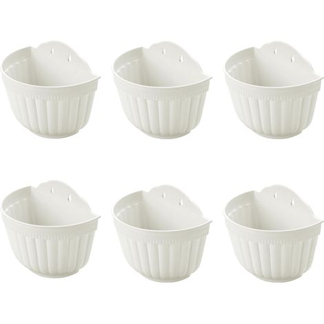 pcs Pots de 25 cm Fleurs muraux verticaux à Suspendre pour Jardin, Salon, fenêtre, intérieur, extérieur, Cuisine, Herbes, Balcon, Balustrade, étagère, clôture, décoration de Treillis Blanc (1/5)