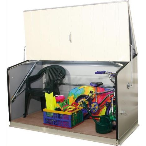 TRIMETALS Coffre de rangement métal 1500L crème - 1,51m² utile - Storeguard (1/3)
