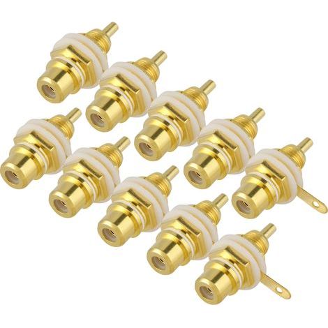 Borne Jack RCA plaquée or, 10 pièces, prise femelle, connecteur Audio HIFI (blanc) (1/5)