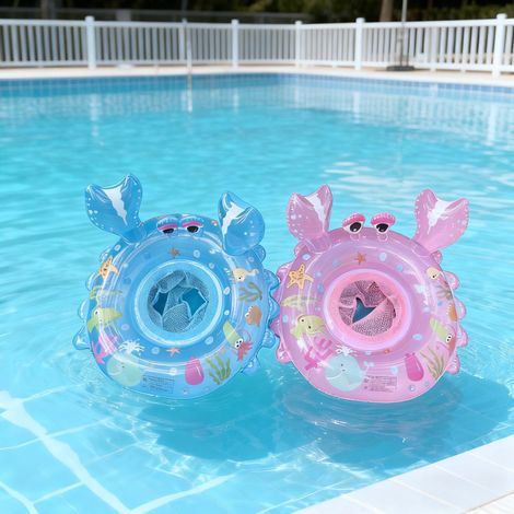 Bouée gonflable en forme de crabe pour bébé (0-4 ans) — Diamètre extérieur : 55 cm — Lot de 2 (1/5)