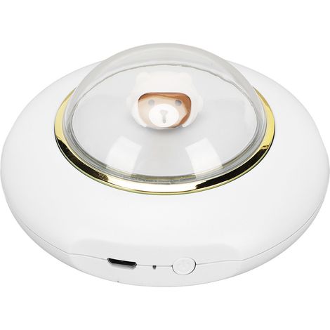Chauffage portable USB rechargeable 4000mAh, 2 niveaux de chaleur rapide, homme spatial mignon avec veilleuse LED, blanc (1/5)