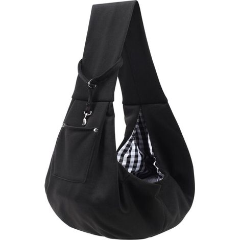 Harnais pour chien - Sac de transport réversible pour chiot avec poche de rangement, harnais noir pour chien et chat (1/5)
