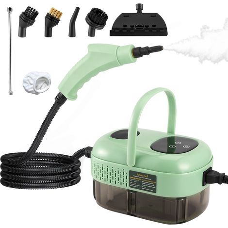 Nettoyeur vapeur électrique, 2500 W, portable, réservoir de 1,1 L / pression de 3 bars, commandes tactiles intelligentes, 6 vitesses, idéal pour le nettoyage des salles de bain, cuisines, sols, fenêtr (1/5)