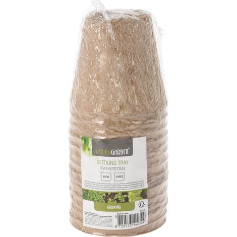 15 VASETTI BIODEGRADABILI 8CM PER LA CRESCITA SEMI PIANTE E FIORI