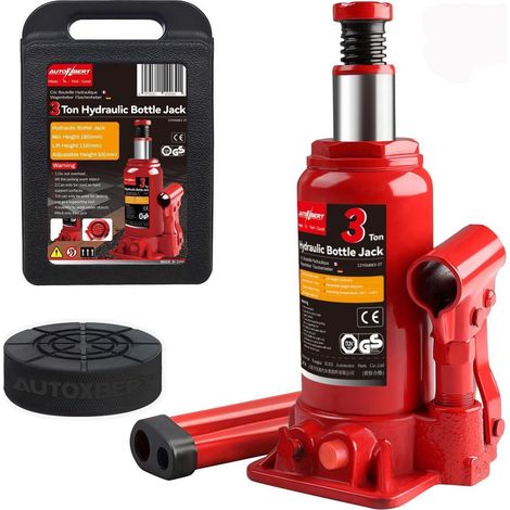 3 Ton Hydraulischer Wagenheber mit Gummi-Pad Kfz-Reparatur Hebezylinder (1/5)