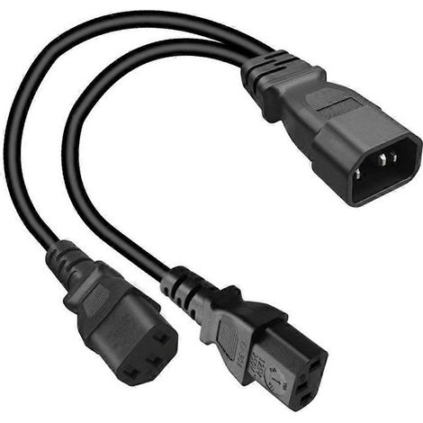 Câble d'alimentation flexible C14 mâle vers 2xC13 femelle, transmission stable, 30 cm