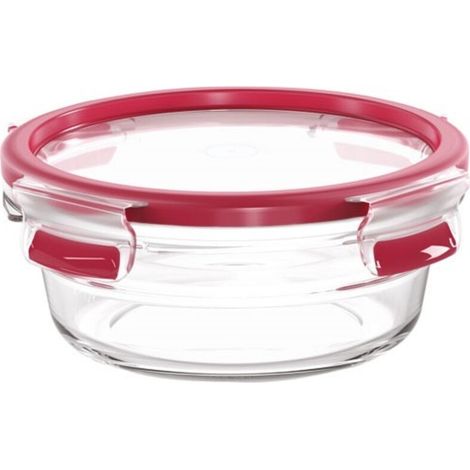 MASTERSEAL FRESH VERRE, BOÎTE ALIMENTAIRE RONDE 0,6 L, CONSERVATION DES ALIMENTS, EMPILABLE, COMPATIBLE FOUR ET CONGÉLATE (1/5)