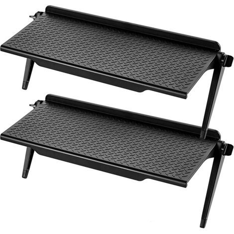 2 Pièces Étagère Supérieure, Support Moniteur TV, Plastique Résistant, Design Triangulaire, Pour Bureau Et Salon