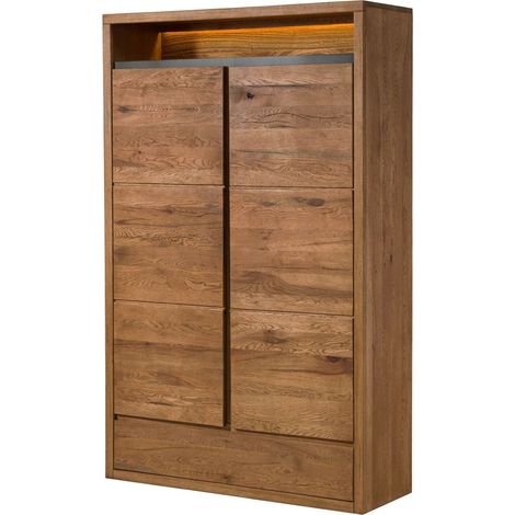 Kleiderschrank Wild-/Zerreiche 120x42x190 natur geölt MONTREUX LUX 130