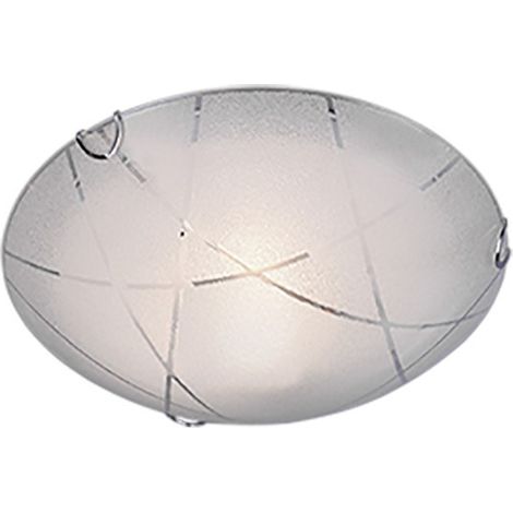 Plafón Sandrina cristal granulado blanco 1xE27 Ø30 cm Trio Lighting (1/4)