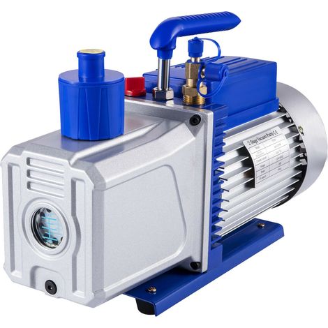 Pompe à vide 283 L/min (10 CFM) 746 W (1 CV) à palettes, deux étages, vide final 3 x 10⁻¹ Pa, pour climatisation et réfrigération auto, évacuation de systèmes. (1/5)