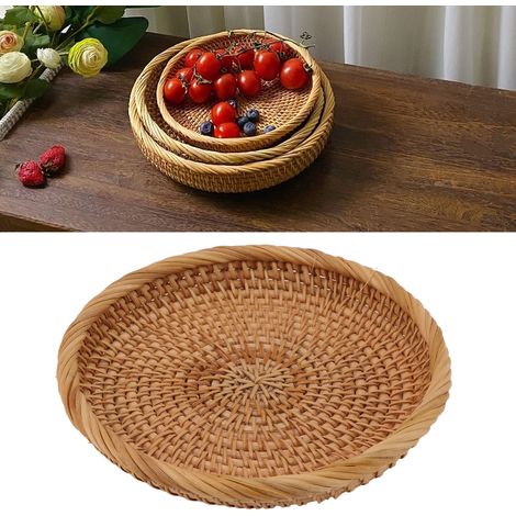 Corbeille à fruits en rotin, table basse moderne, assiette à fruits, taille moyenne (OVNI). (1/5)