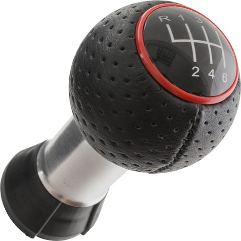 Pommeau de levier de vitesses noir avec anneau rouge pour Audi A3 8L 96-03, 6 vitesses (1/5)