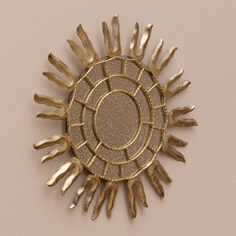 Petit Miroir Rond Sundria en Verre Craquelé 36cm